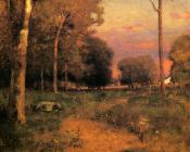 乔治 英尼斯 : Early Moonrise Florida aka Early Morning Florida